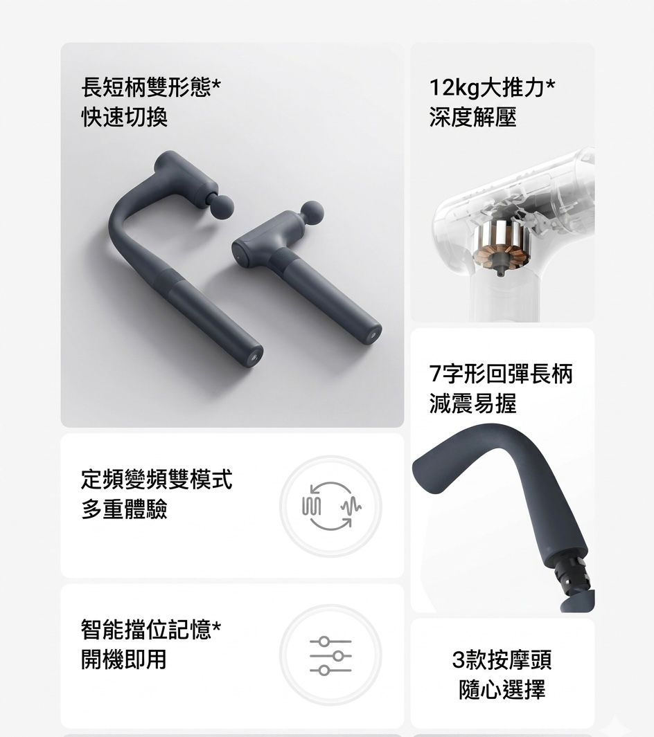 小米 長柄筋膜按摩槍 3 (預購產品)