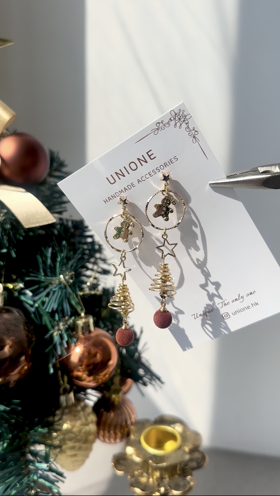 旋轉薑餅人耳環🎅🌟