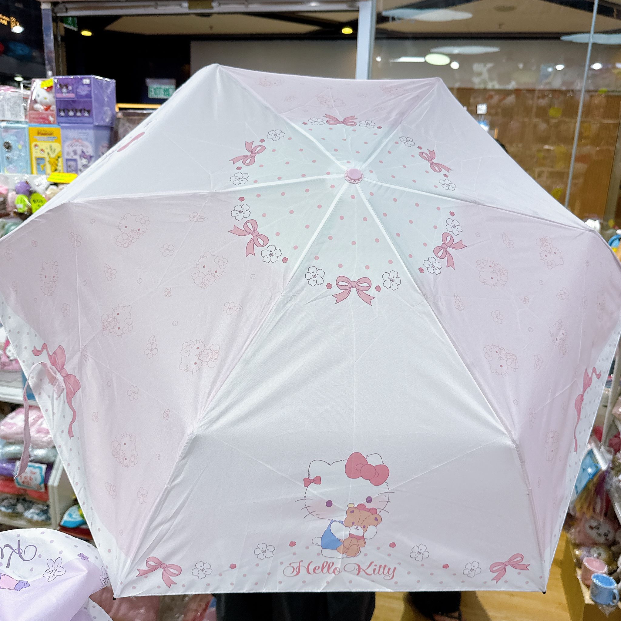 原裝行貨Sanrio 靚靚55cm自動縮骨遮配珠鏈 晴雨兼用 防uv