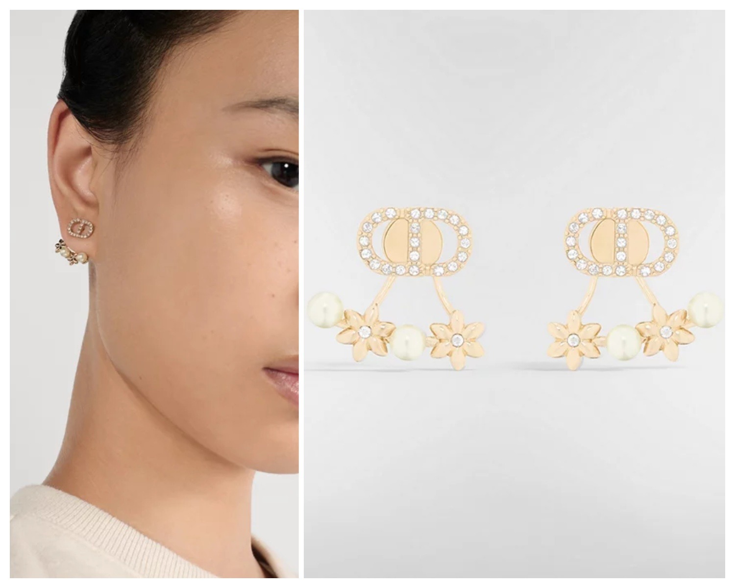 DIOR CD雛菊耳環 連禮盒