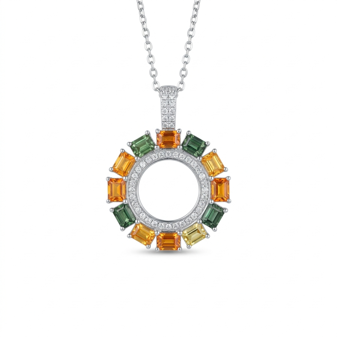 「火耀水龍玄晶・橫石圈頸鏈」｜隨身風水法陣｜高訂天然彩色藍寶石系列