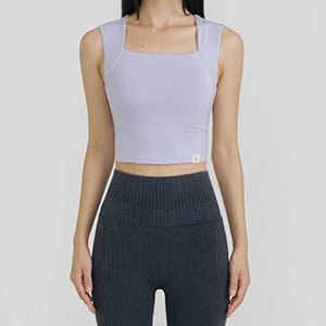 【美感粗肩帶TOP】現貨_FEWFBT081 Banda Soft Square Crop Top by front2line