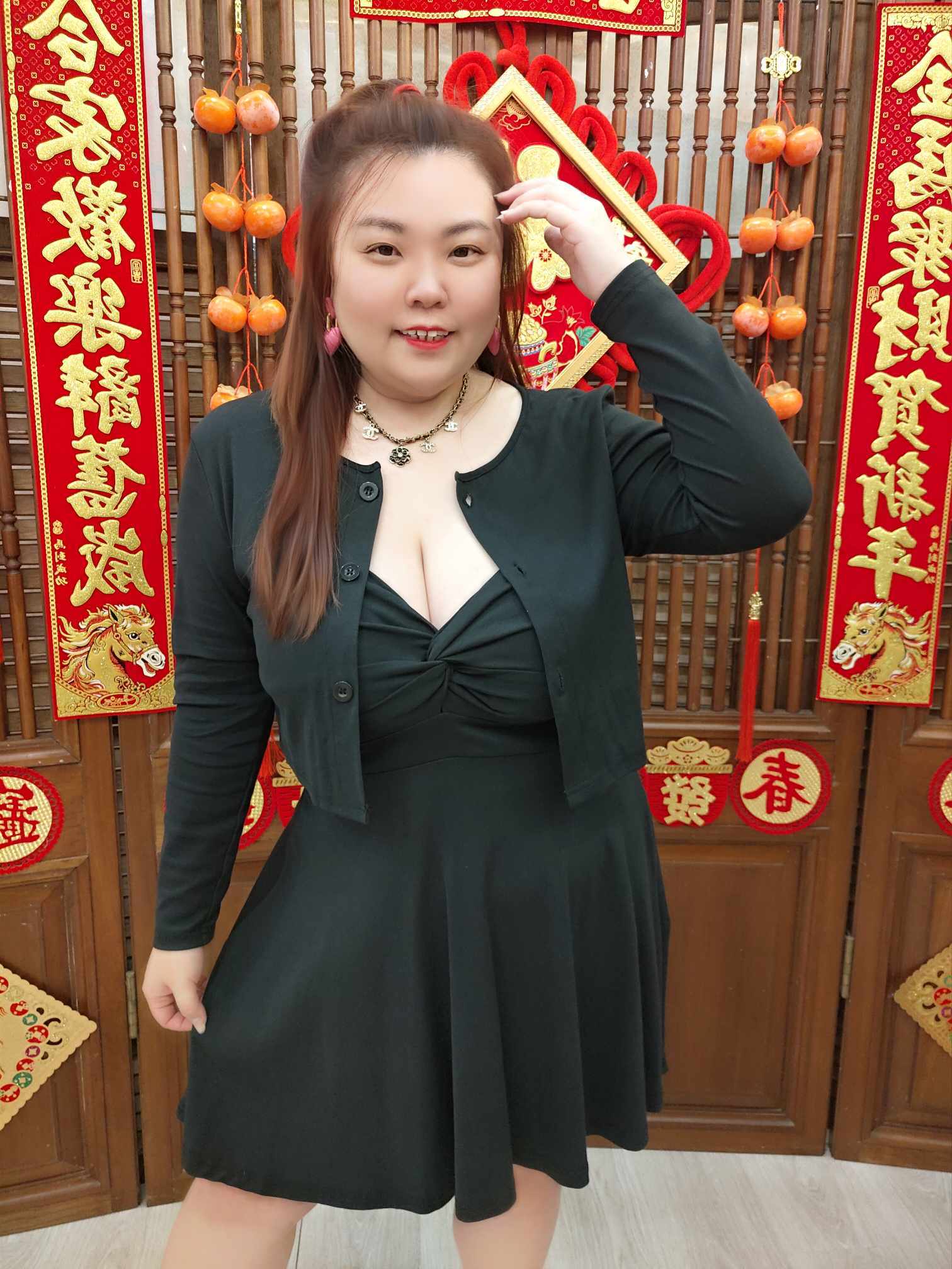 NJD02 TW#2513 前扭结设计两件式连衣裙