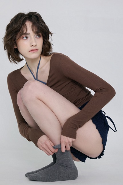 【Two-way wear】預購_DEVI-T0041 Curve Wrap Crop Top by Devi wear