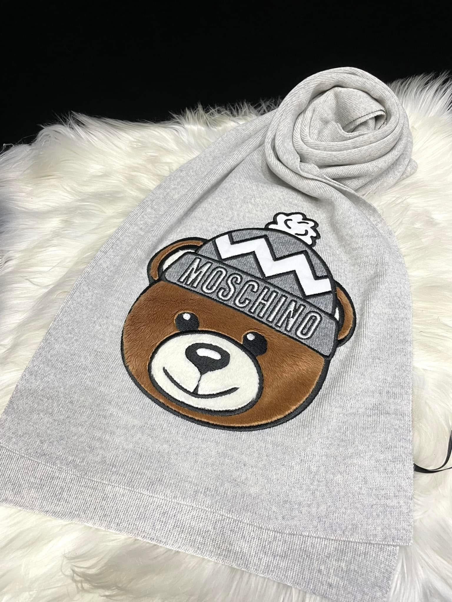 Moschino scarf grey/bear