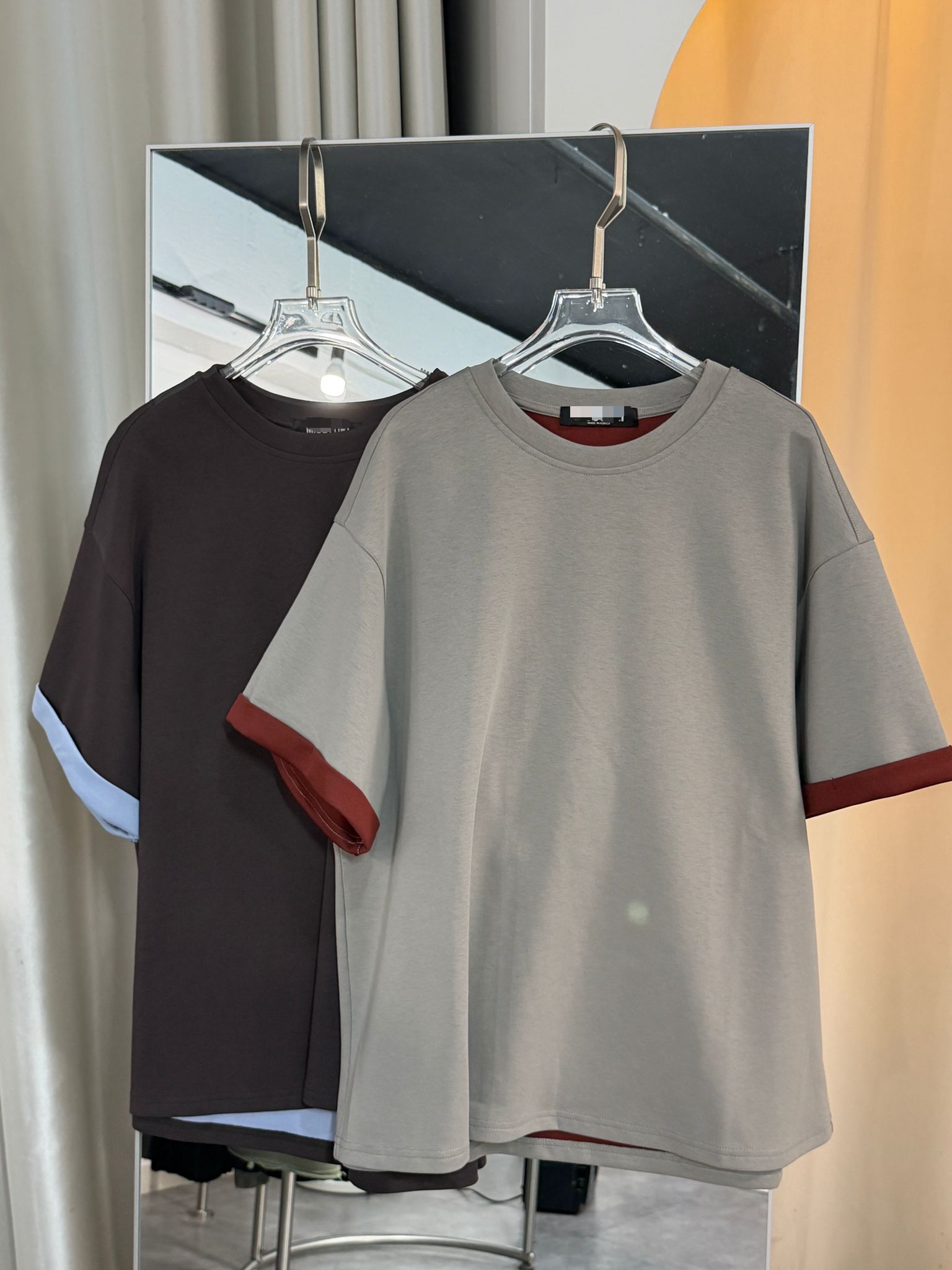 撞色拼接太空棉上衣