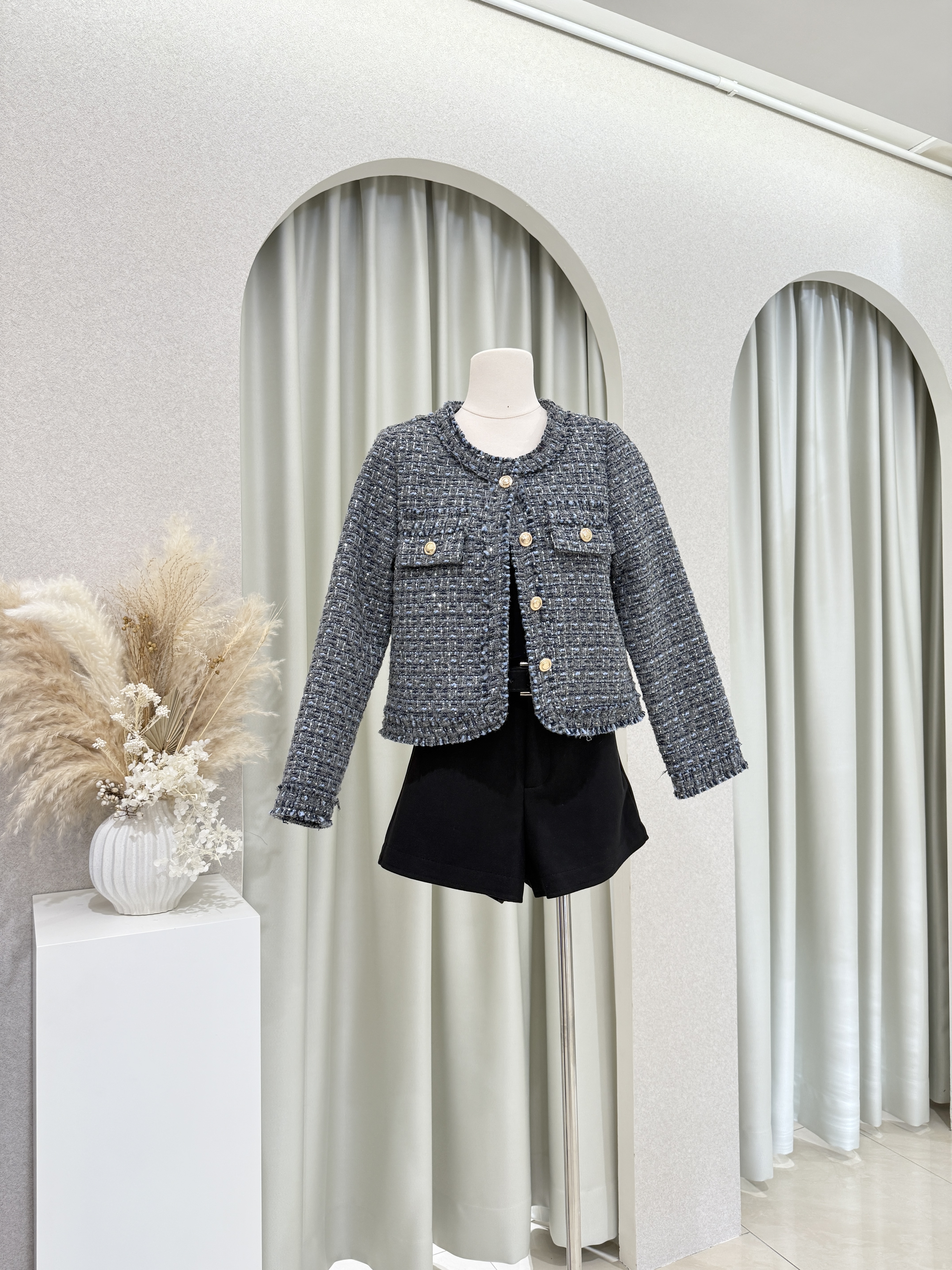 6842 时尚名媛小香风外套