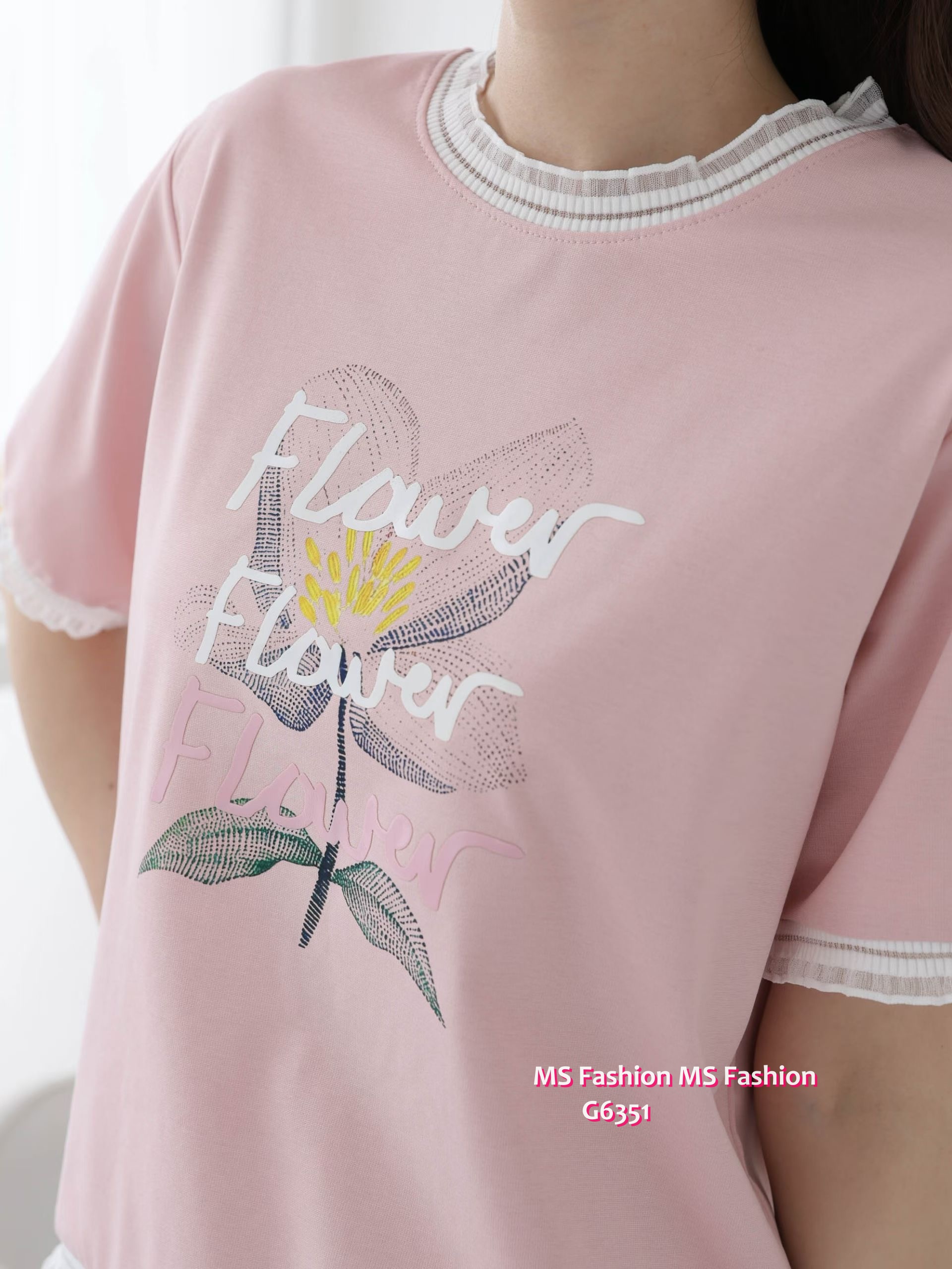 G6351 韓國🇰🇷高質混棉花花top