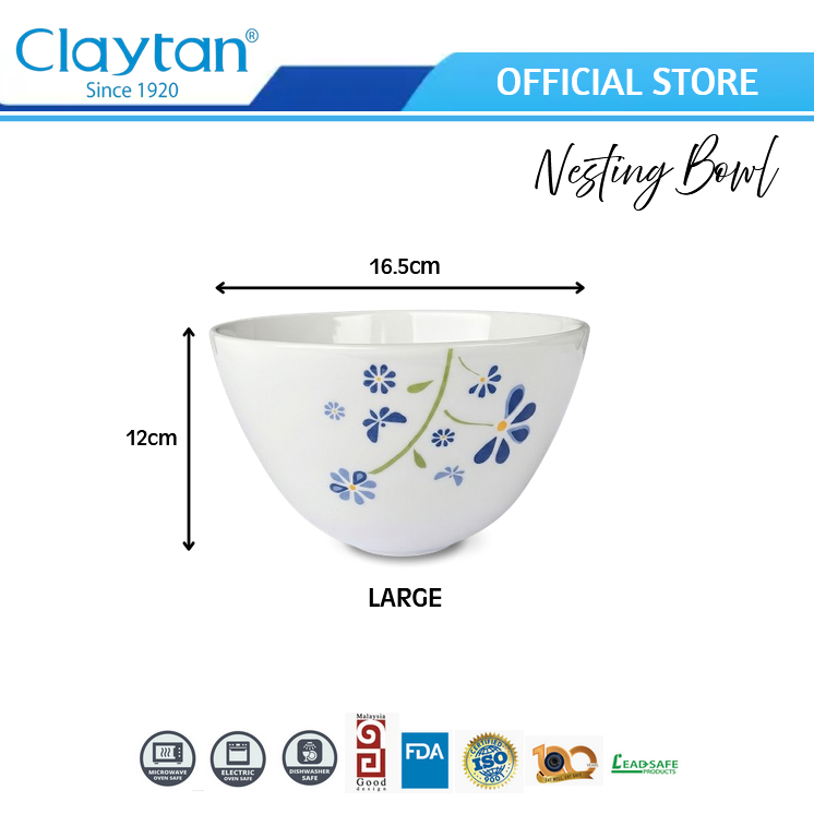 CLAYTAN LEADSAFE Multi-Purpose Kitchen Bowl - Blue Valentine & Modern Sakura Series