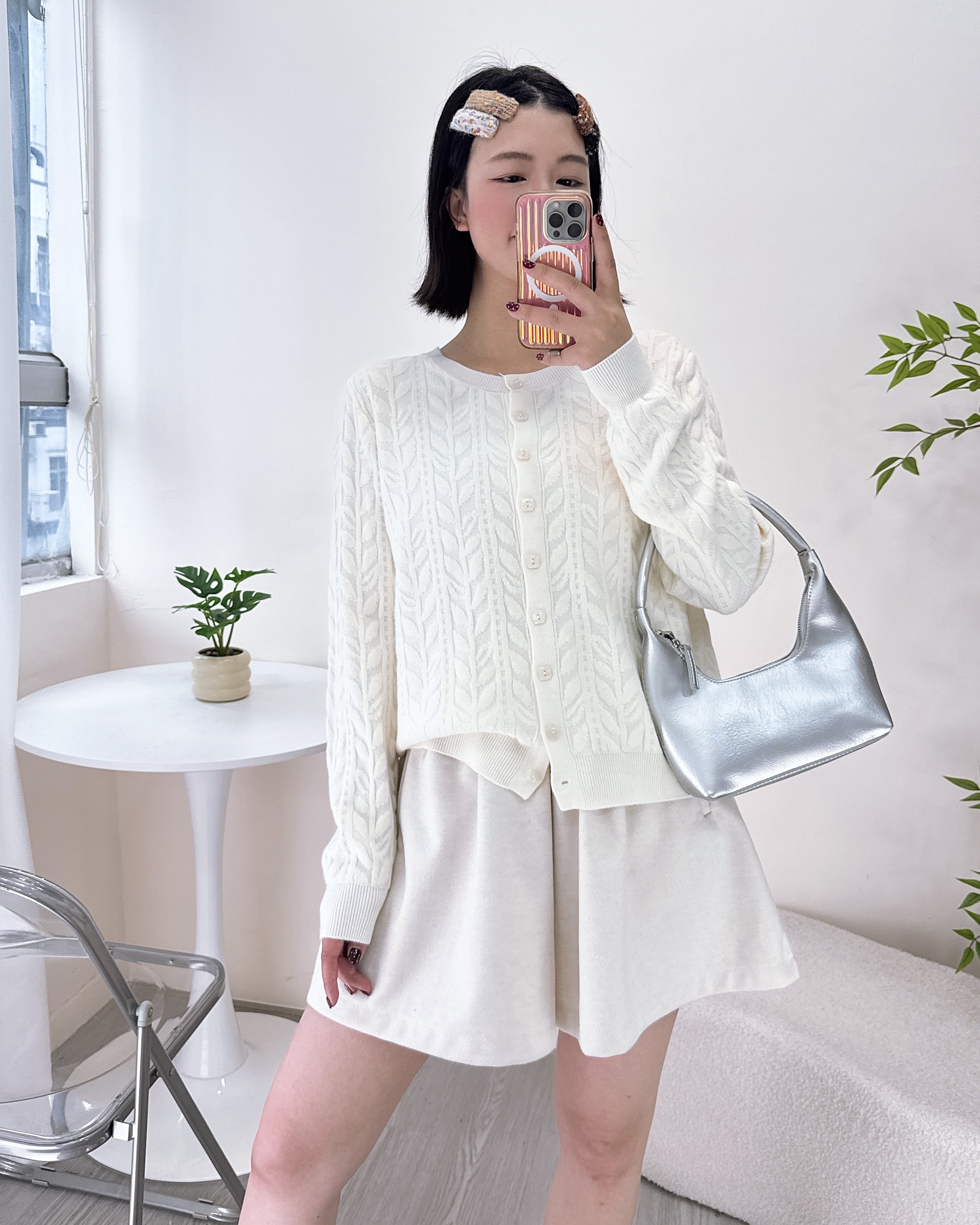 親膚棉花糖花紋針織上衣/外套 3色