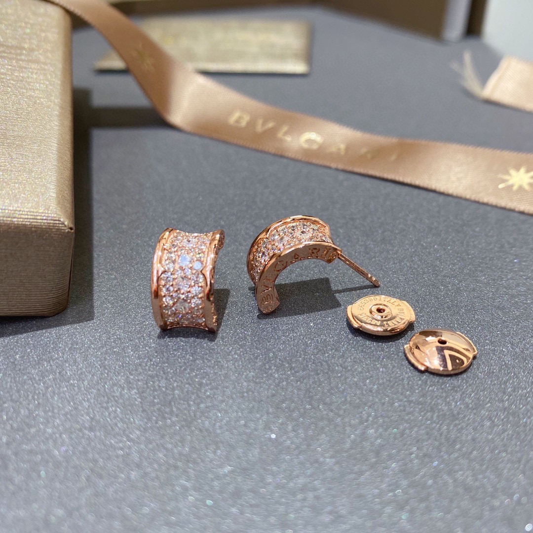 【原單】BVLGARI  滿鑽小蠻腰耳環 - 禮盒裝