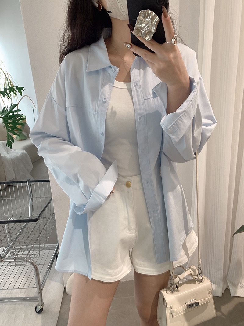 衬衫控必入！ 慵懒感中长款纯色衬衫