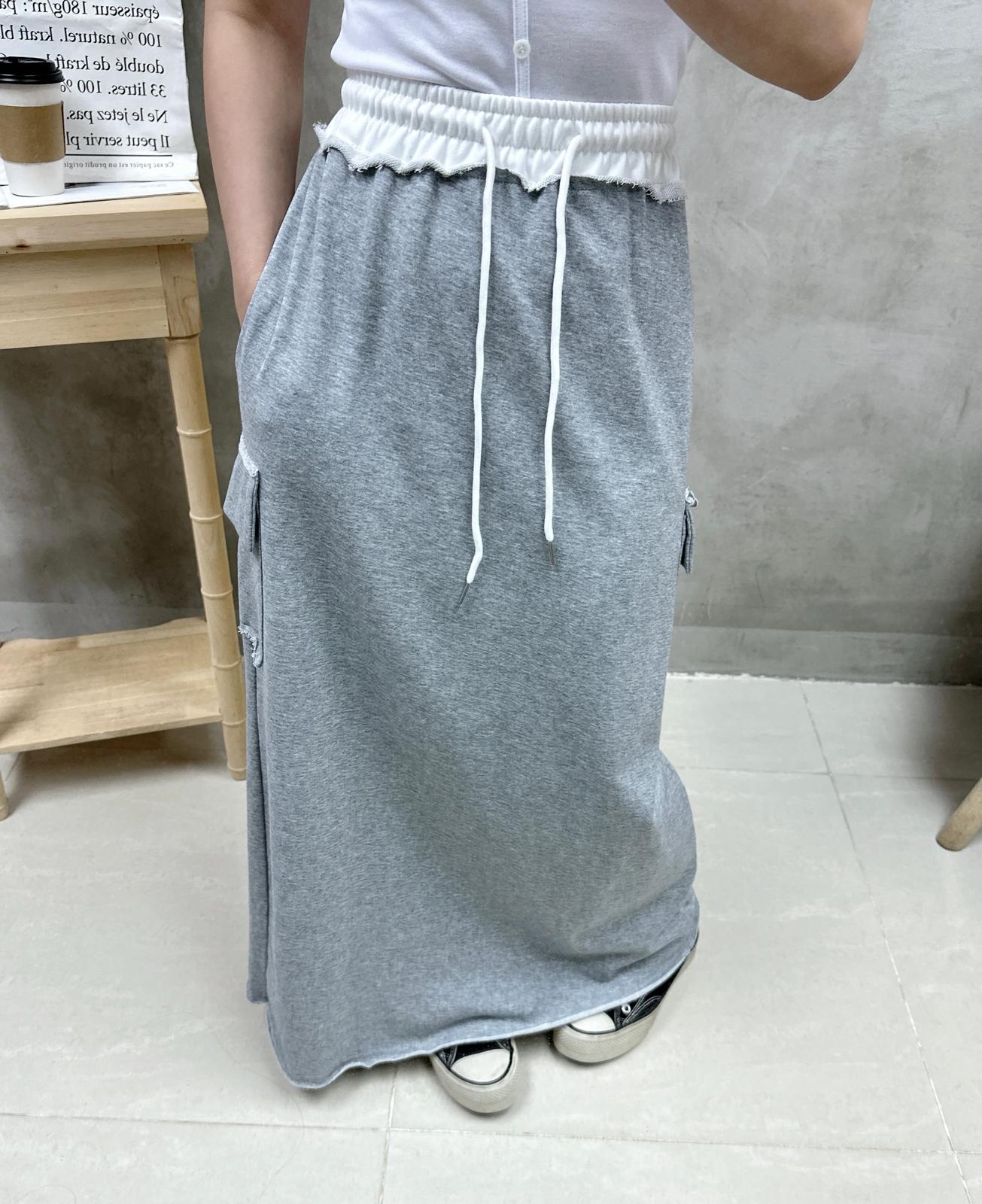S11 拼色腰棉質裙