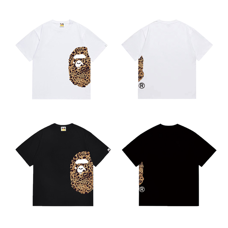 Bape Wild Leopard Pattern Ape Head Relaxed Fit Tee