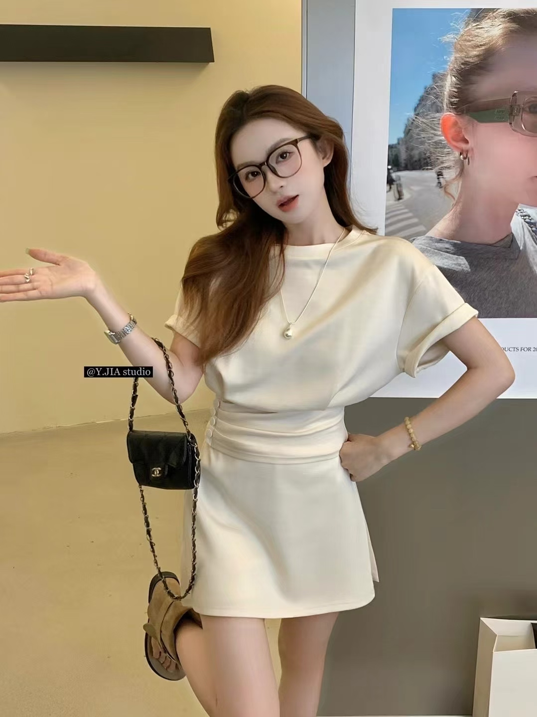 1740 " Creamy Casual Set "奶杏色韩系女主休闲套装