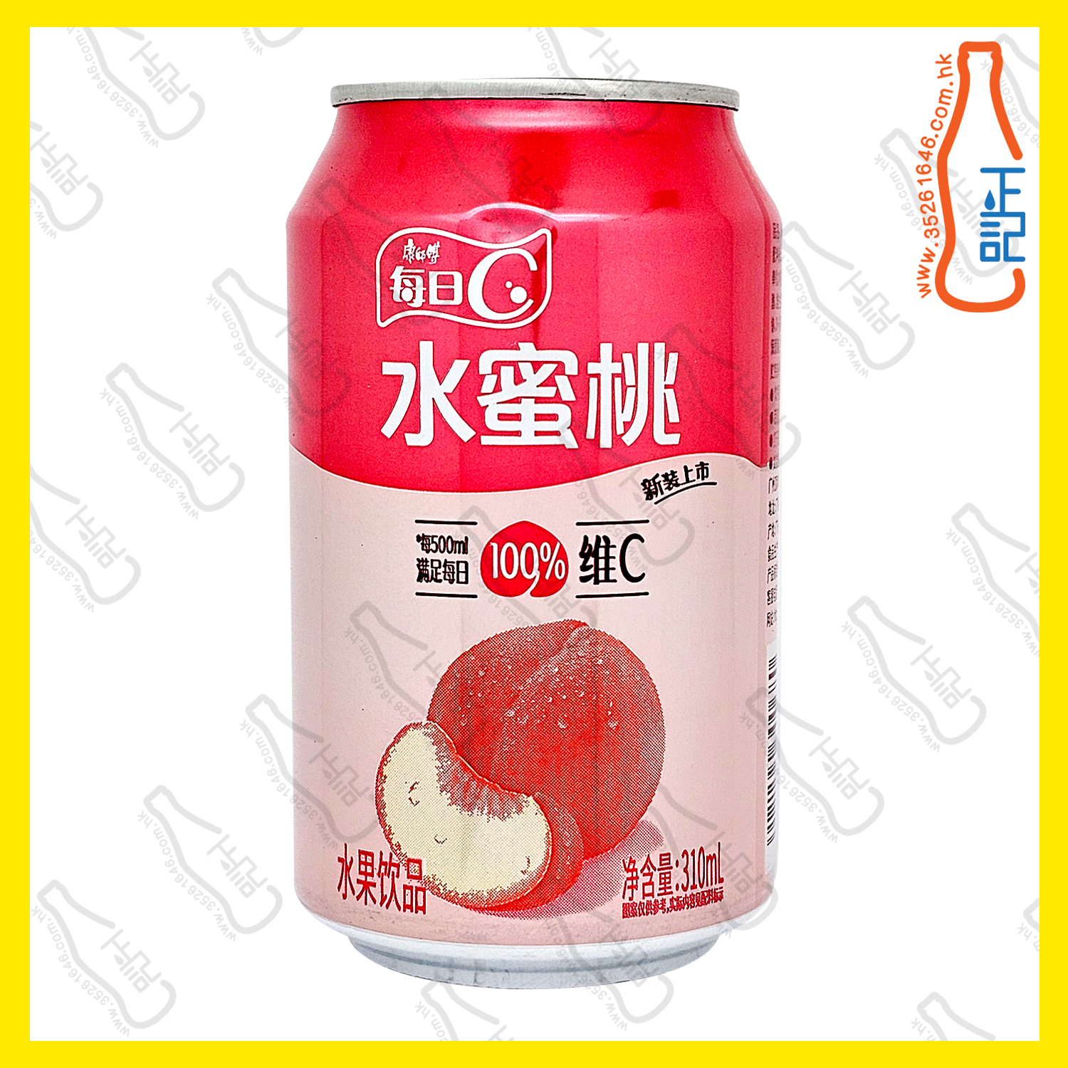 (罐裝)康師傅水蜜桃汁 310ml x 24罐 /箱