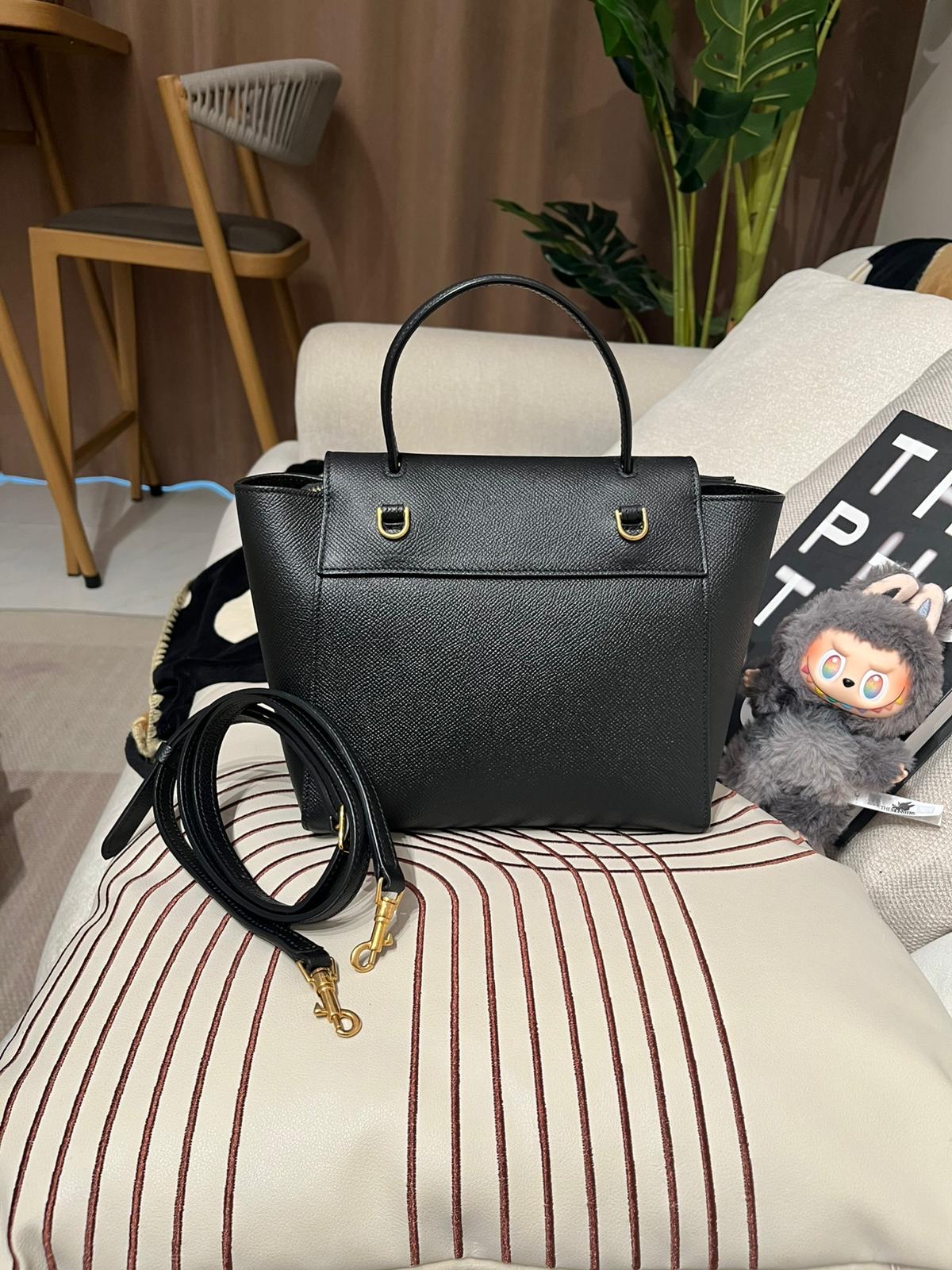 Celine nano belt bag black 黑色牛皮 100%Authentic, 99%New ✅收據✅Dust bag