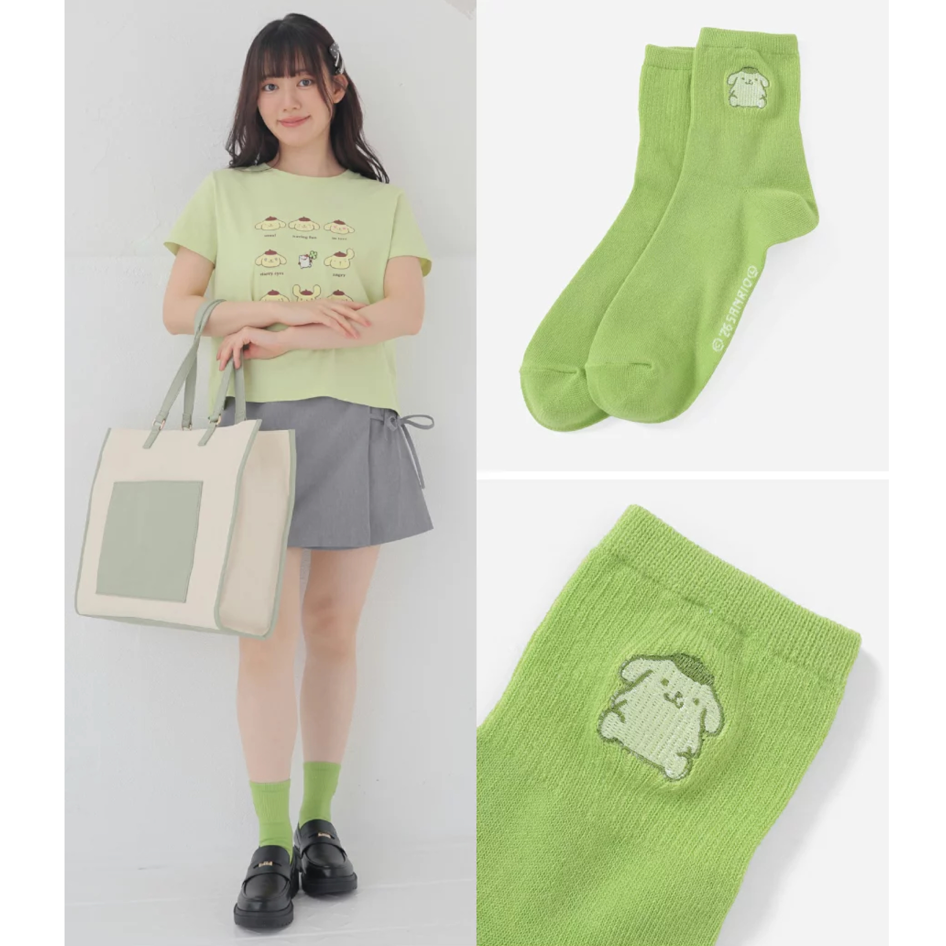 日本預訂📍Sanrio刺繡圖案色彩襪子