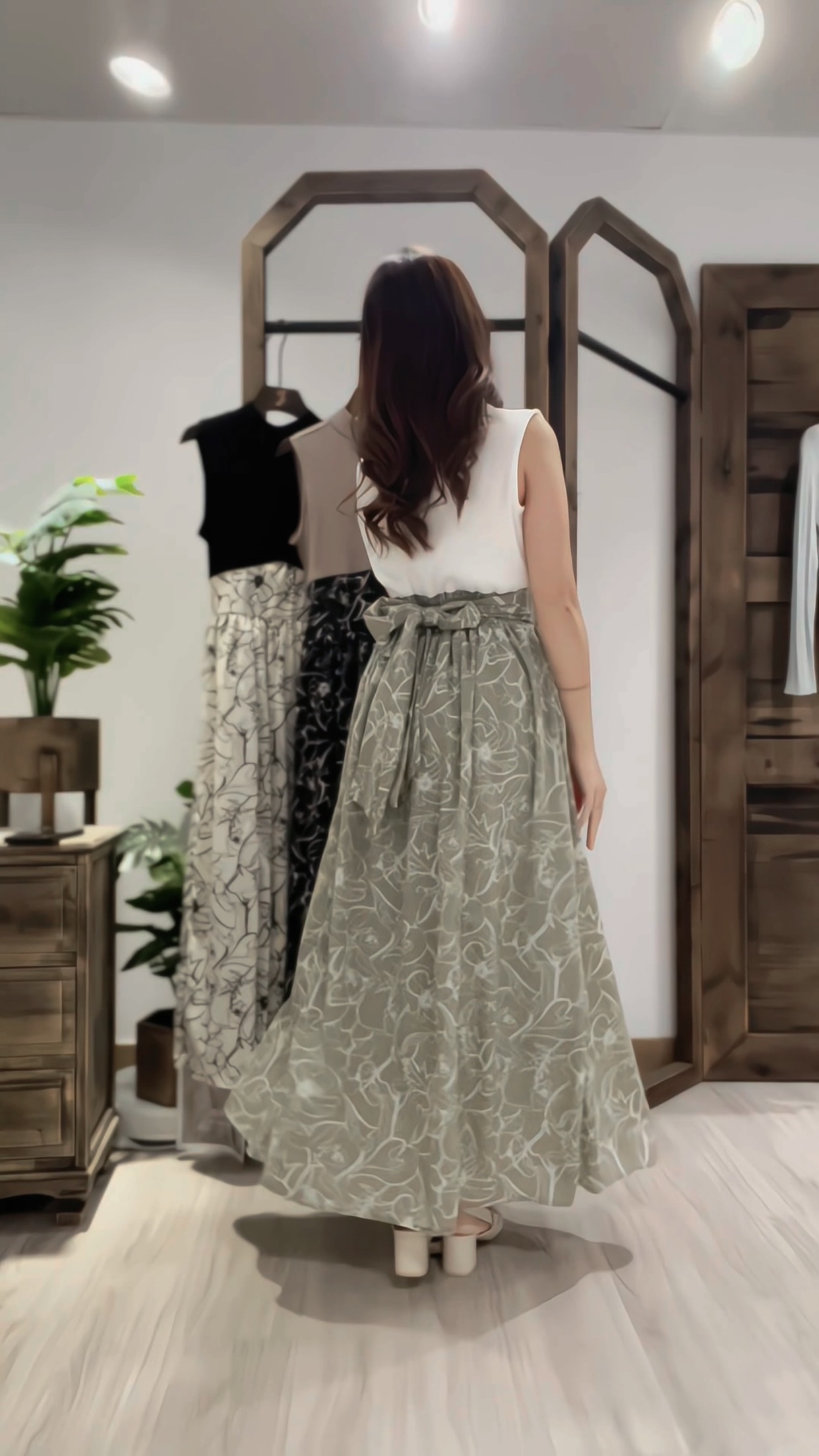 懶人必購👒假兩件花卉拼色洋裝裙(JP)[白色]362411