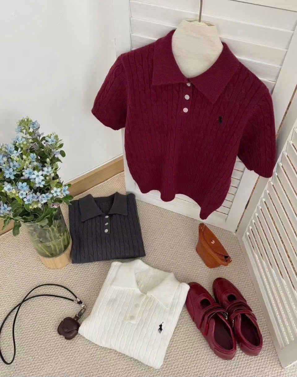 麻花針織Polo衫