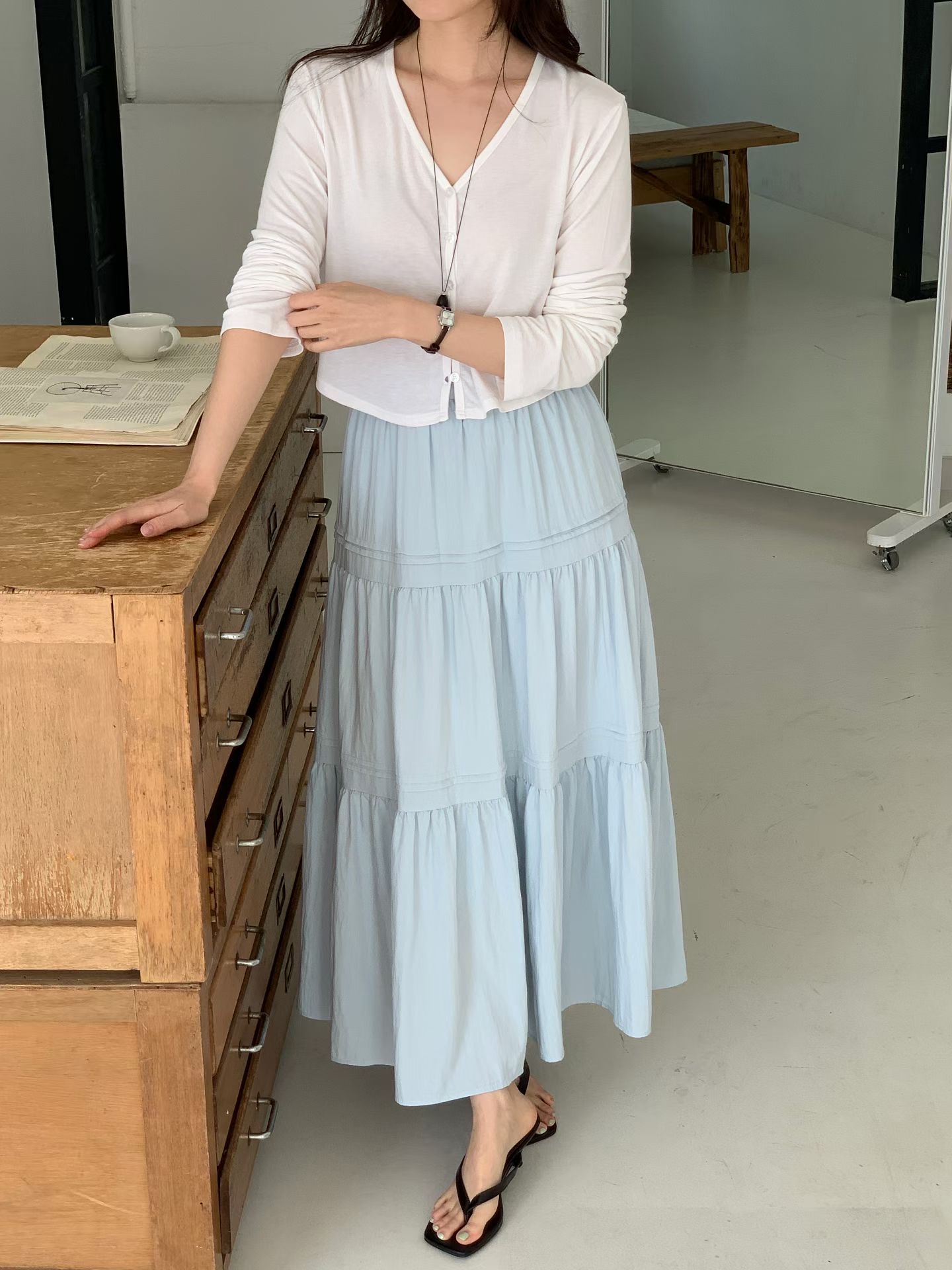 CT5 法式壓邊半截裙