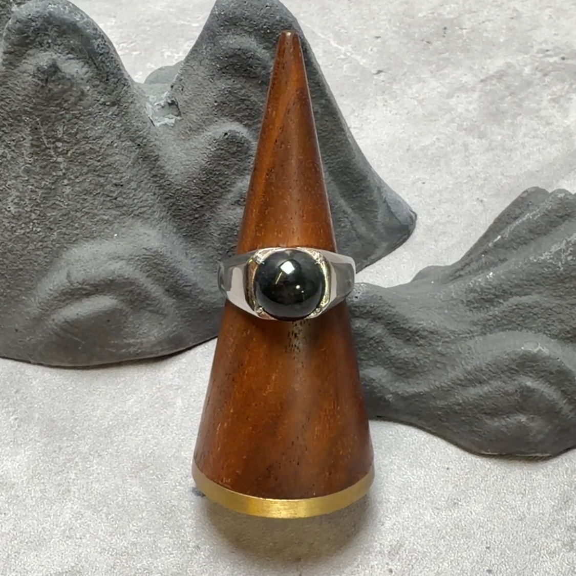 冰種烏雞蛋面S925戒指