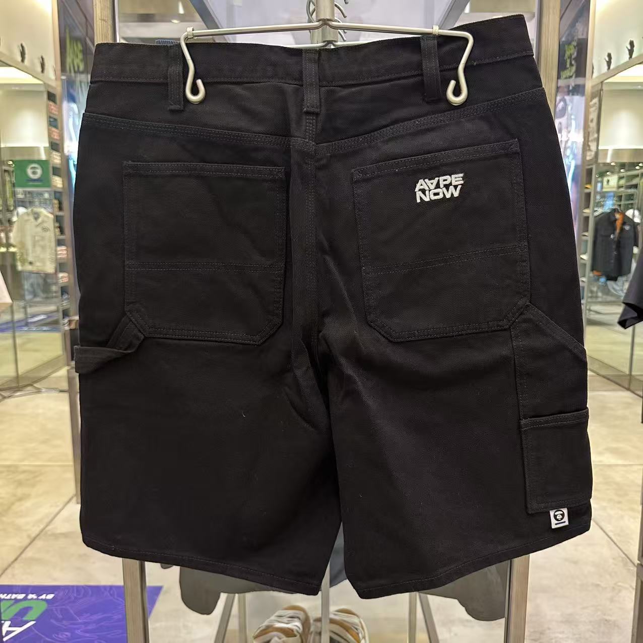 AAPE AAPENOW moonface denim shorts (C679)