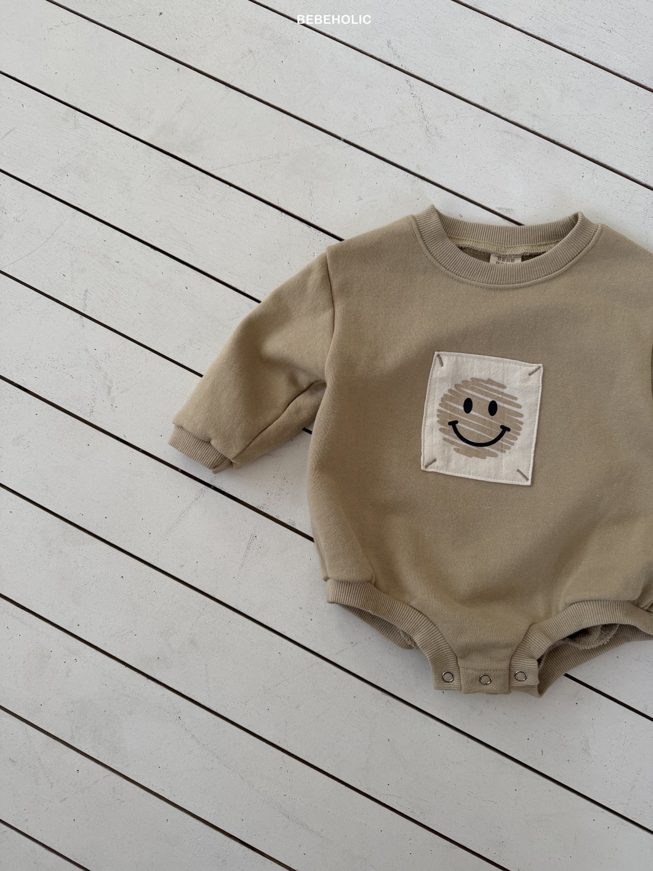 🌸預訂 韓國直送🌸🇰🇷BEBEHOLIC兩色笑哈哈圖案長袖包屁衣