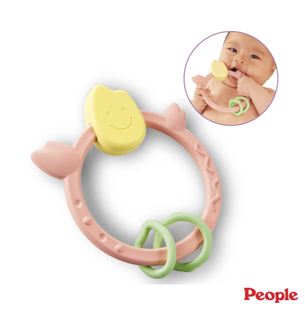 現貨🌸日本直送 |People日本智育系列彩色米的環狀咬舔牙膠玩具(米製品玩具系列)