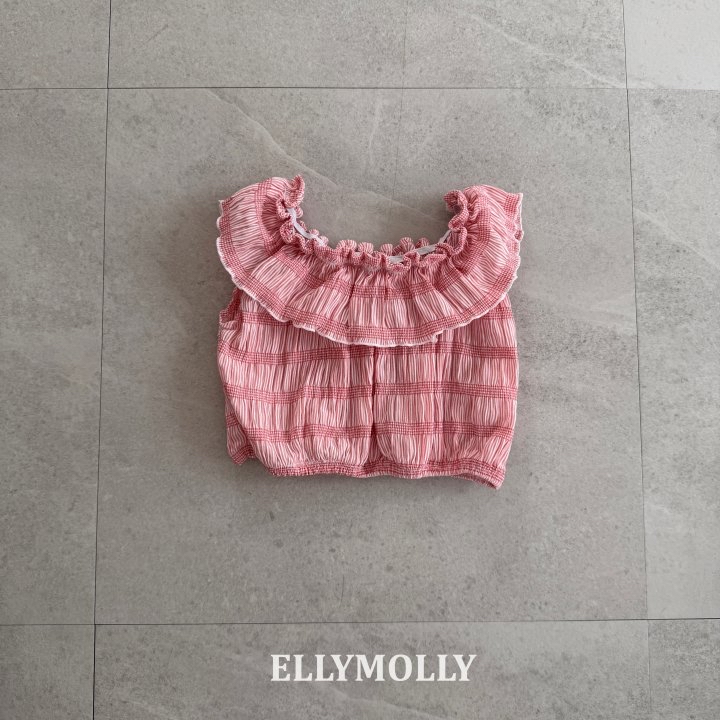Ellymolly | Frill Blouse(Pink/Cream size7(100-110)