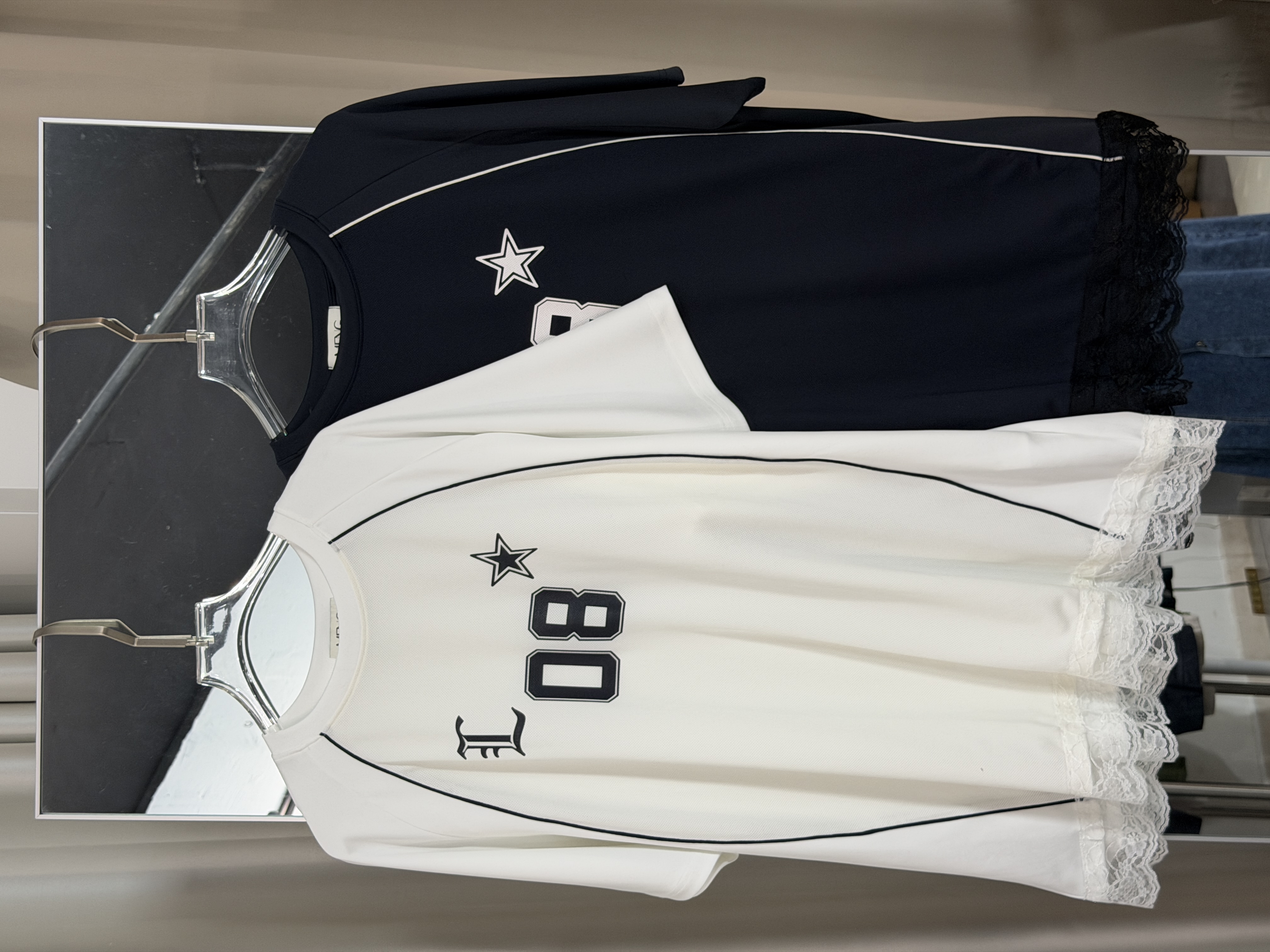 休閒蕾絲拼接寬鬆上衣