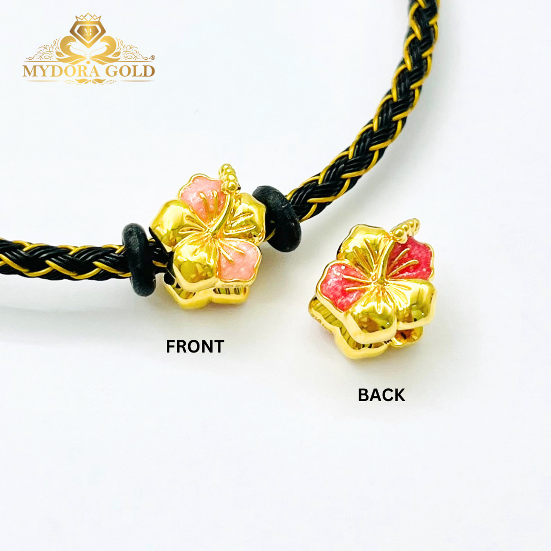 MYDORA Bunga Raya Bundle Set | 916 Gold Bead + Adjustable Bracelet