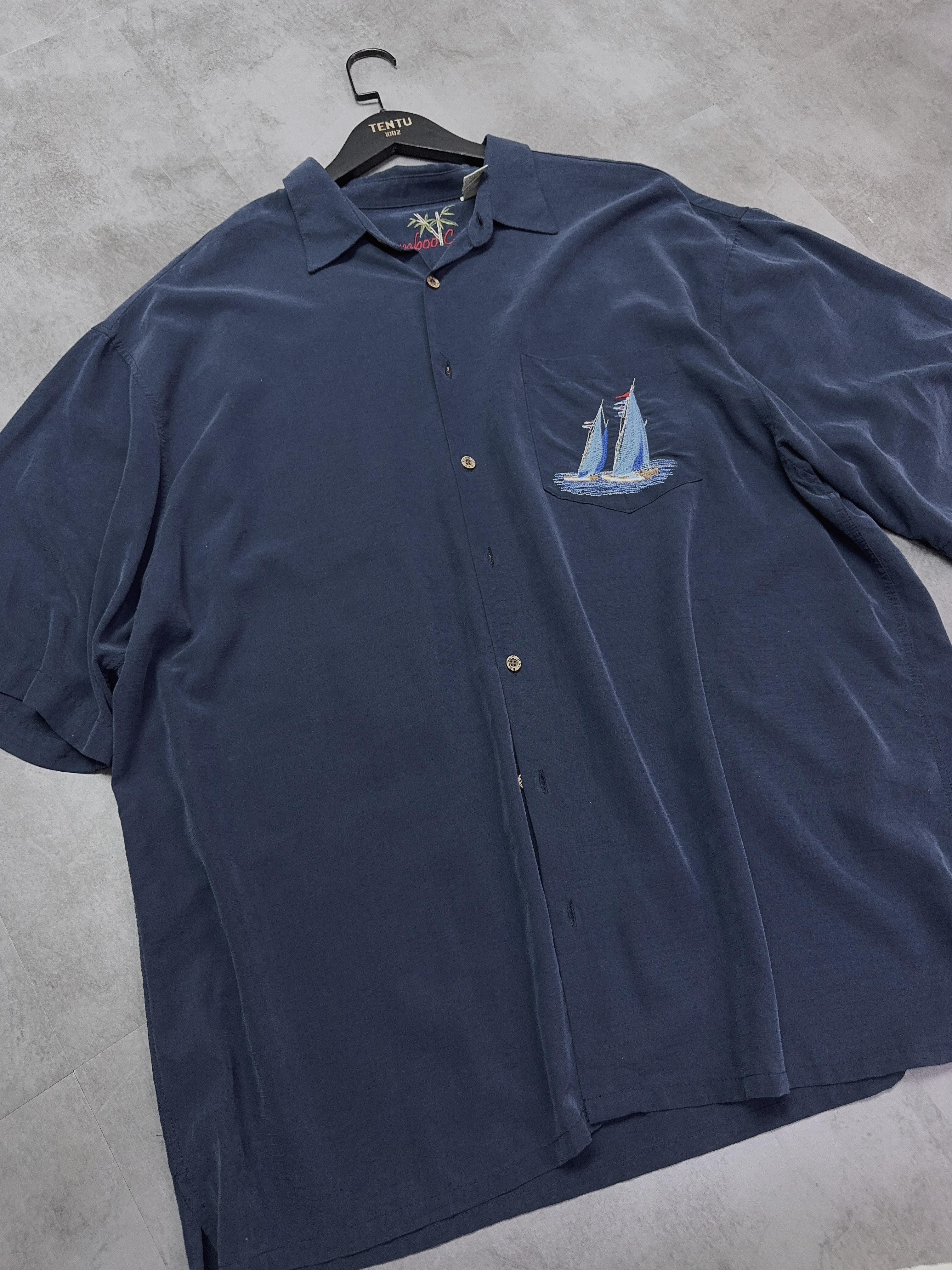 Navy Bamboo Cay Shirt -XXL