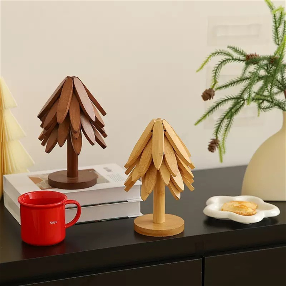 創意裝飾隔熱墊 防燙墊 楠竹檯面擺件 高溫杯墊 鍋墊 [平行進口] HK2744