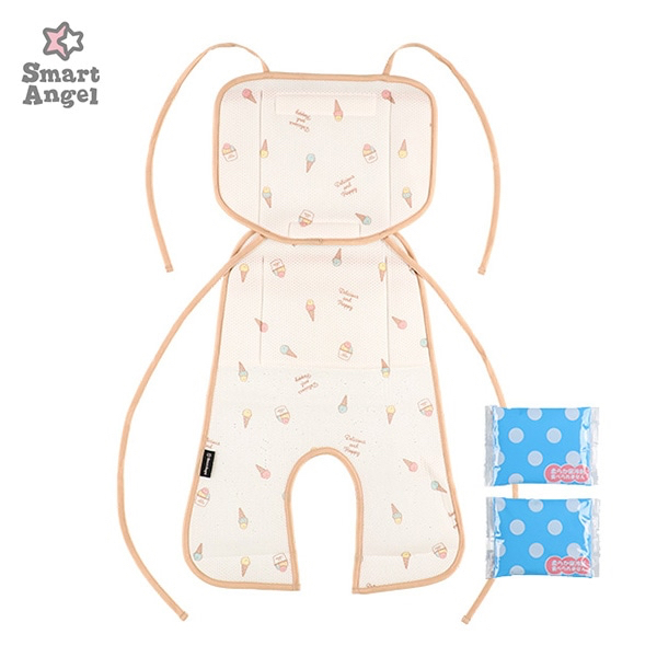 🇯🇵預訂 日本直送🇯🇵雪糕印花網眼嬰兒車車墊附冷凍包