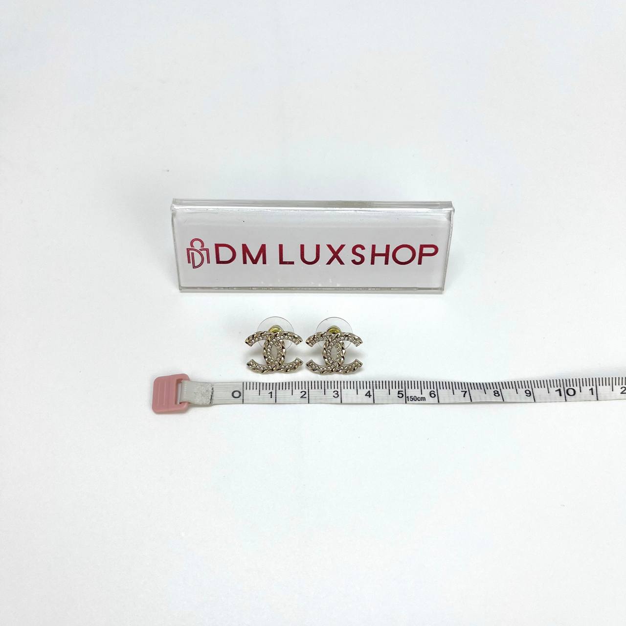 Chanel Classic Double CC Logo Earrings GHW