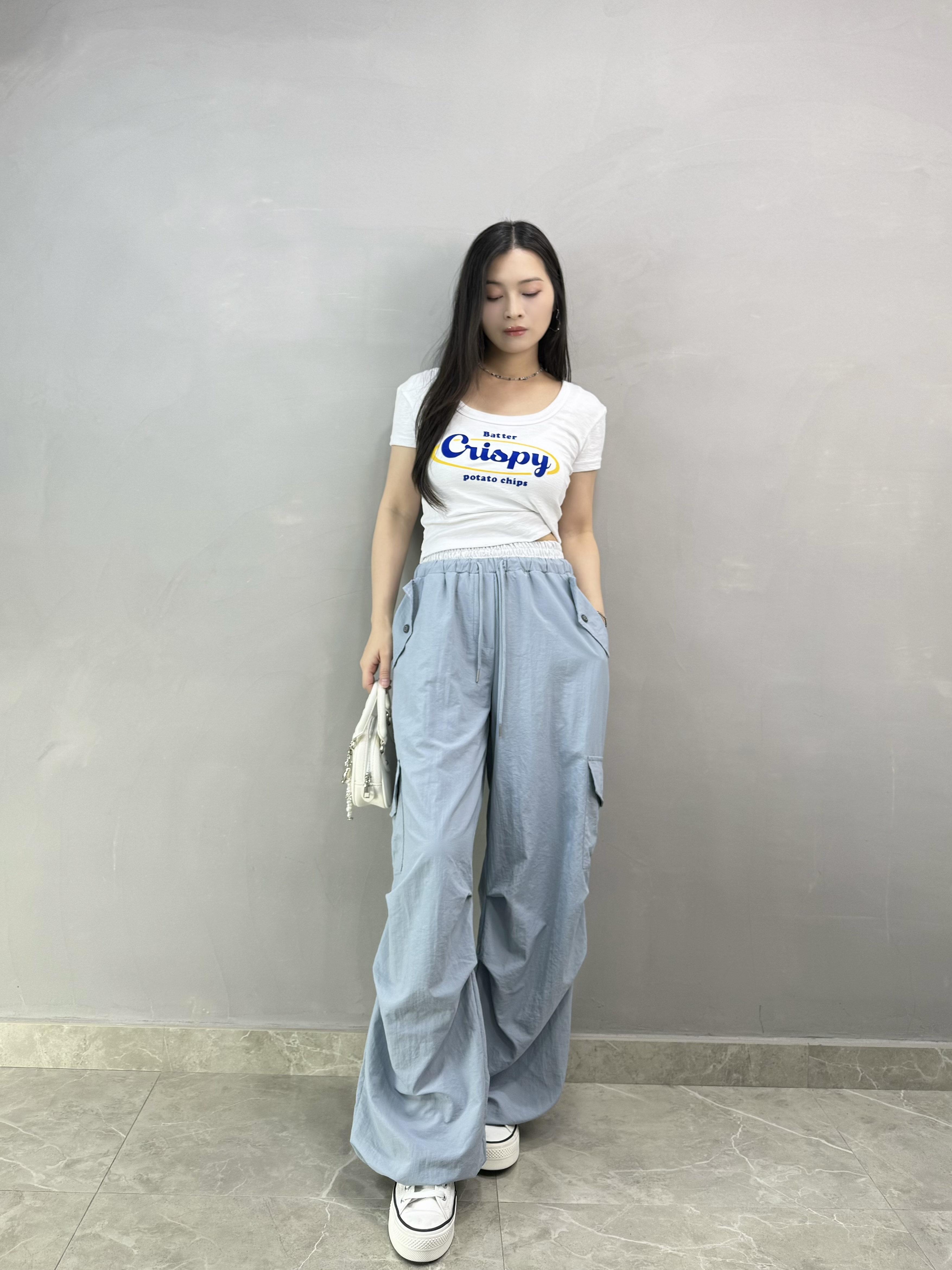 Z65 U領撞色字Tee