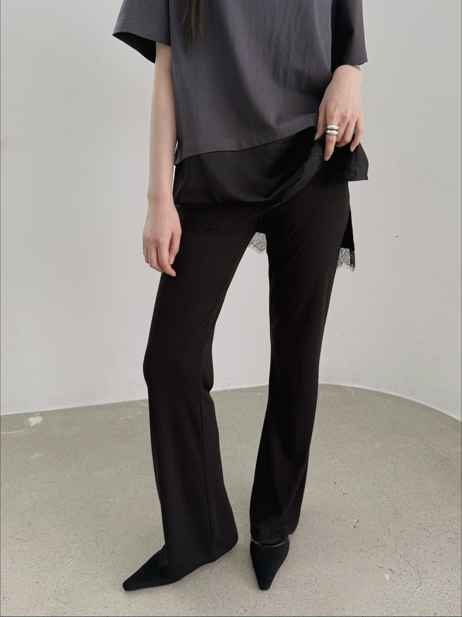 Lace 色丁腳cotton Top