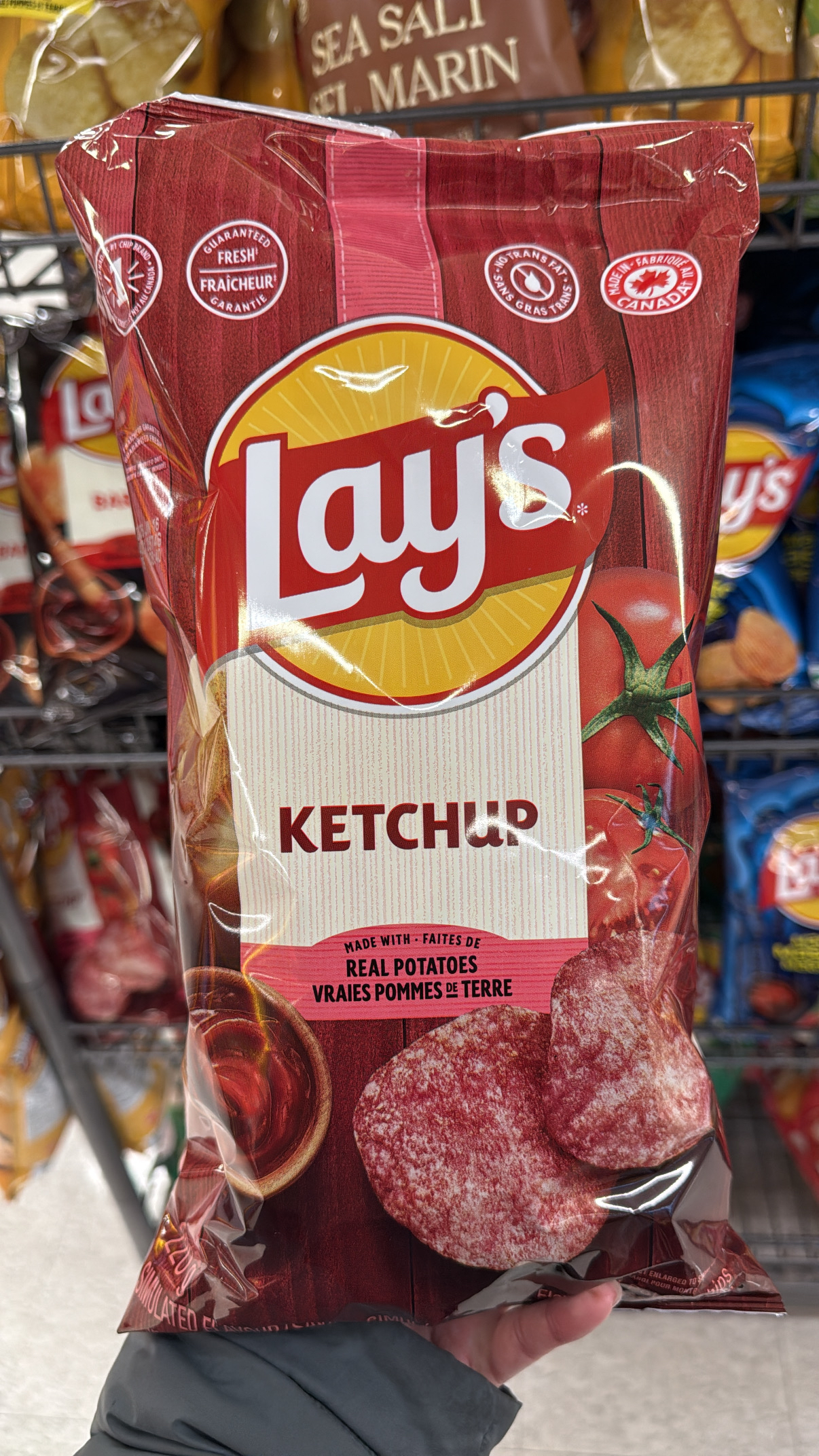 加拿大Lay's ketchup 茄汁味薯片 （加拿大製家庭裝）220g