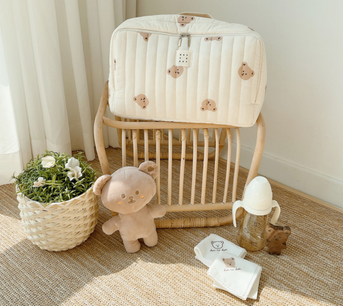 Dottodot 印花旅行包 (熊熊/橄欖)