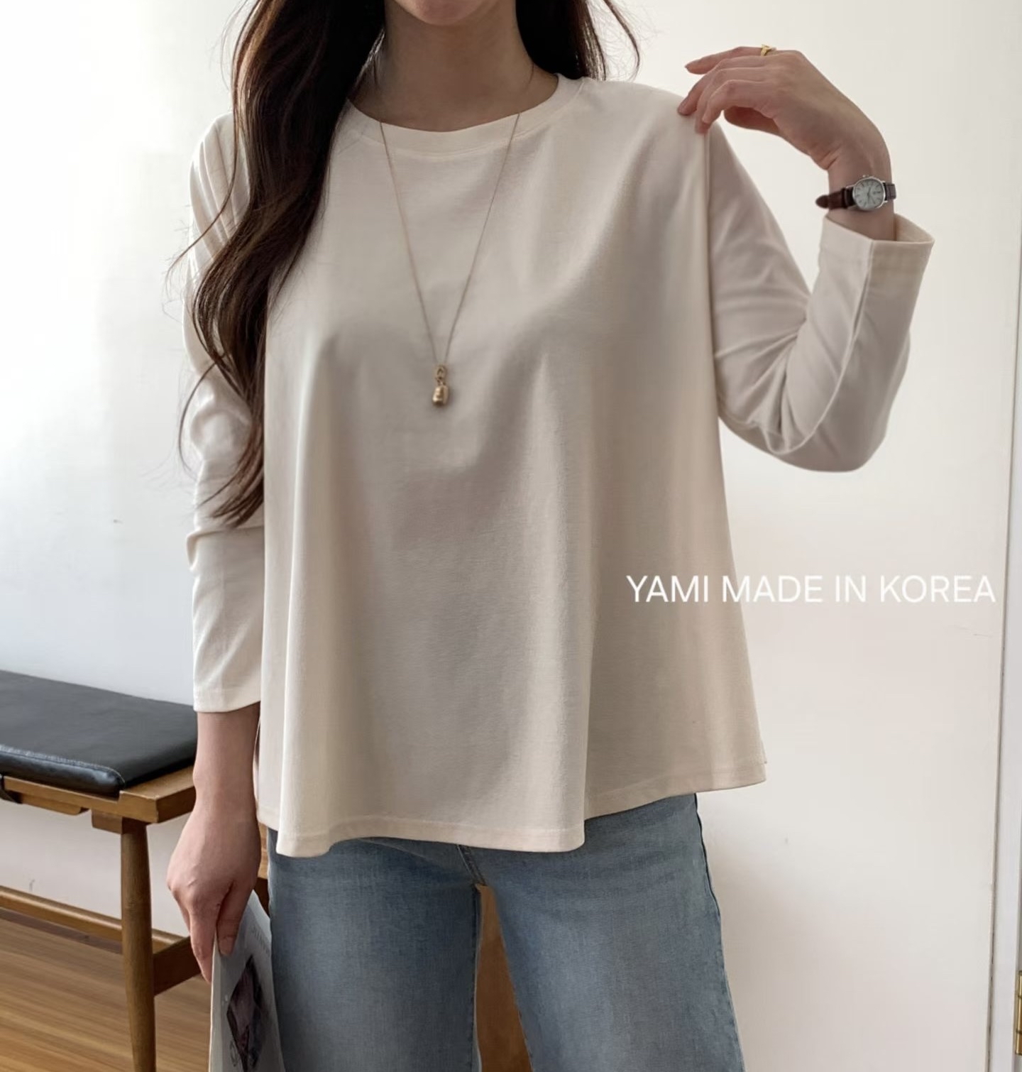 Made in Korea 🇰🇷圓領A Cut top