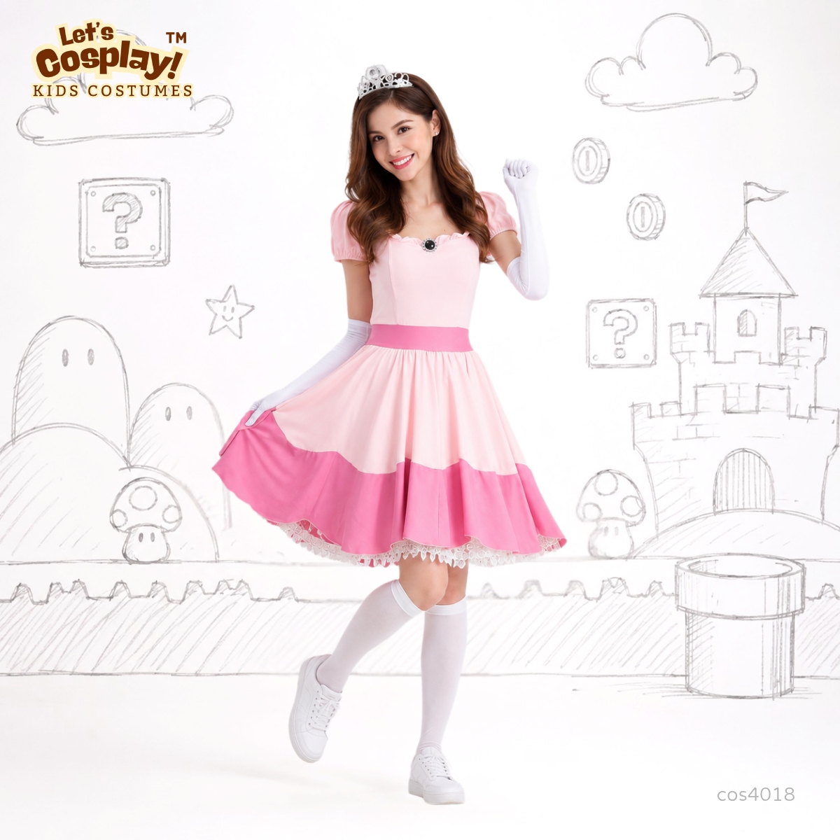 成人碧姬公主 Princess Peach 主題服裝｜萬聖節・香港動漫節・日本大阪環球影城打卡 Costume
