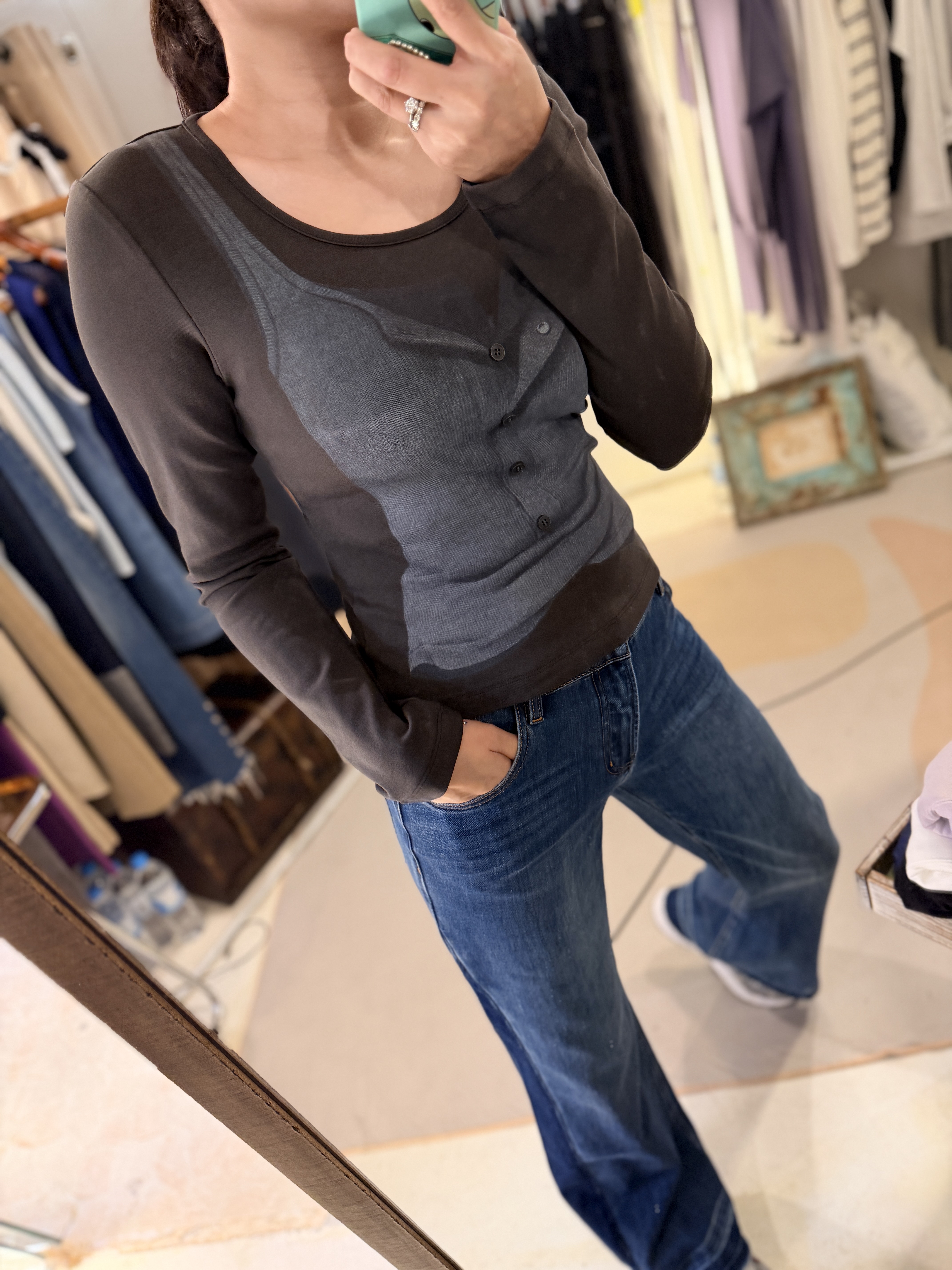 Fake printed skinny tee