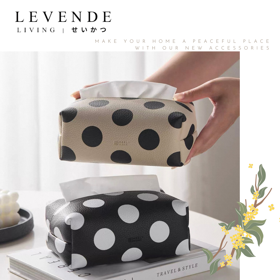 Levende 波點皮革紙巾套