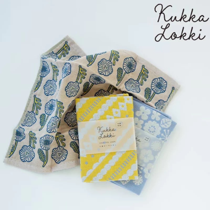 日本製純棉飛鳥花朵抹布