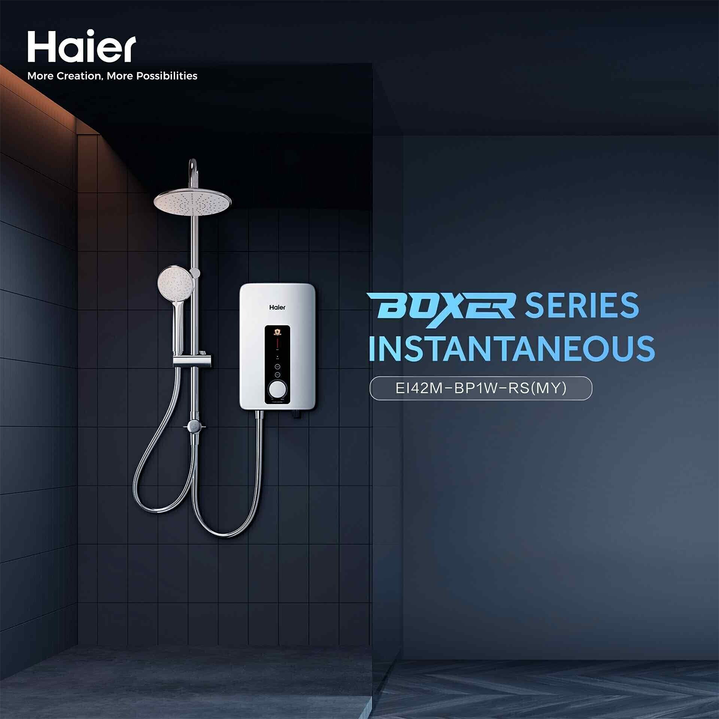 Haier 4.2kW DC Pump Rain Shower Water Heater (EI42M-BP1W-RS)