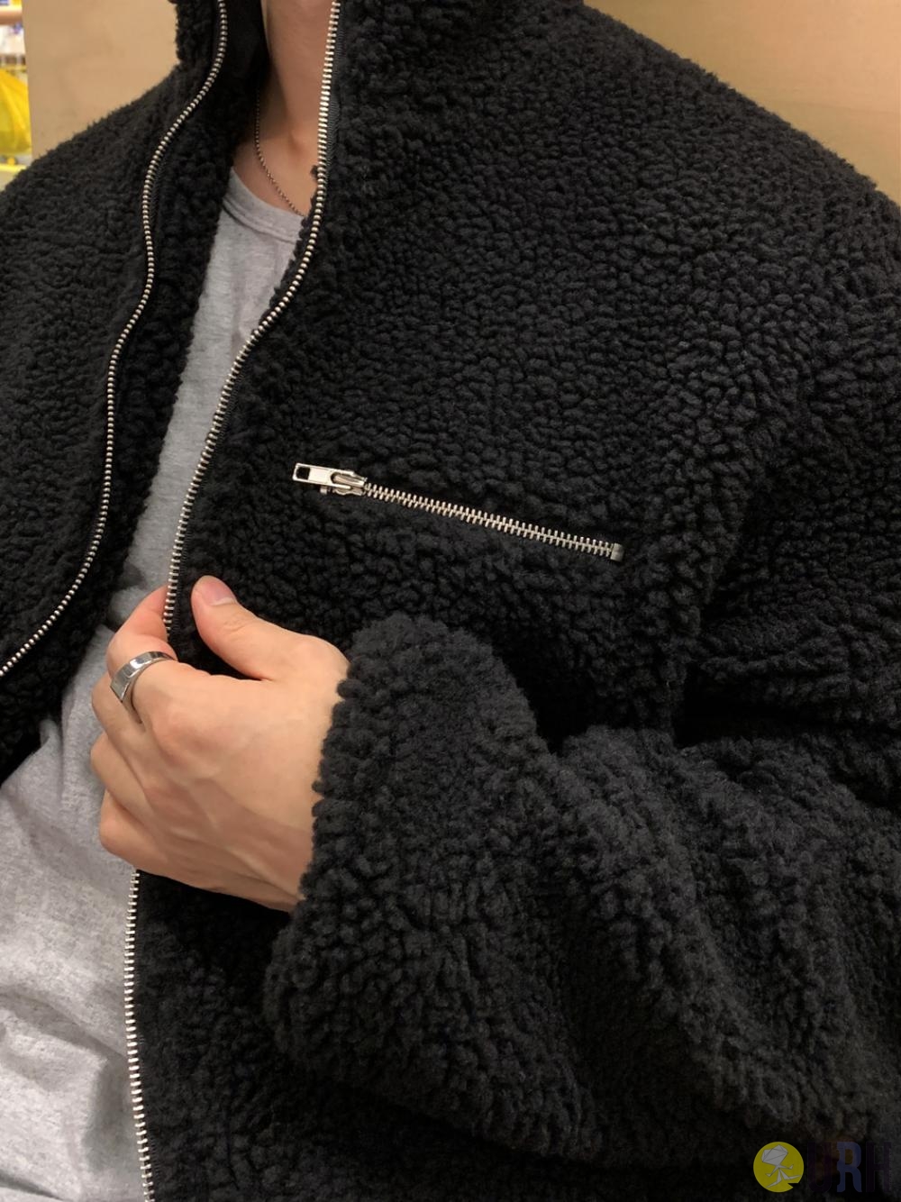 【100%保證韓國直送】極簡短身搖粒絨 Fleece 寬鬆拉鍊外套 [4 color] RL114766