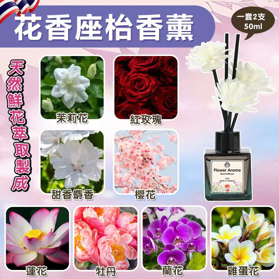 【預訂】泰國 Alica 花香座枱香薰 50ml (1套2個)