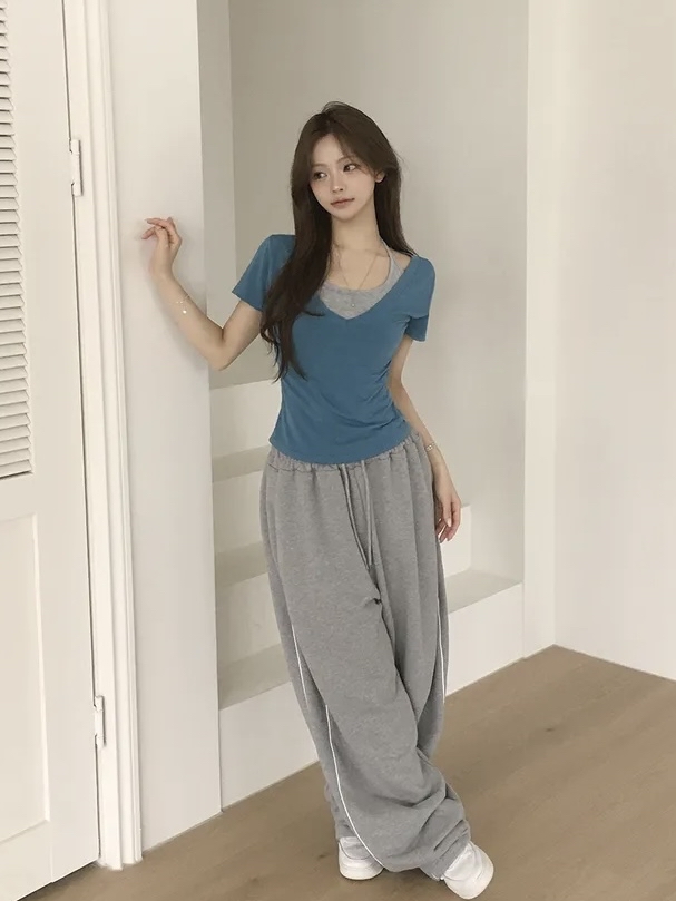 Halter Neck Layered V-Neck Top