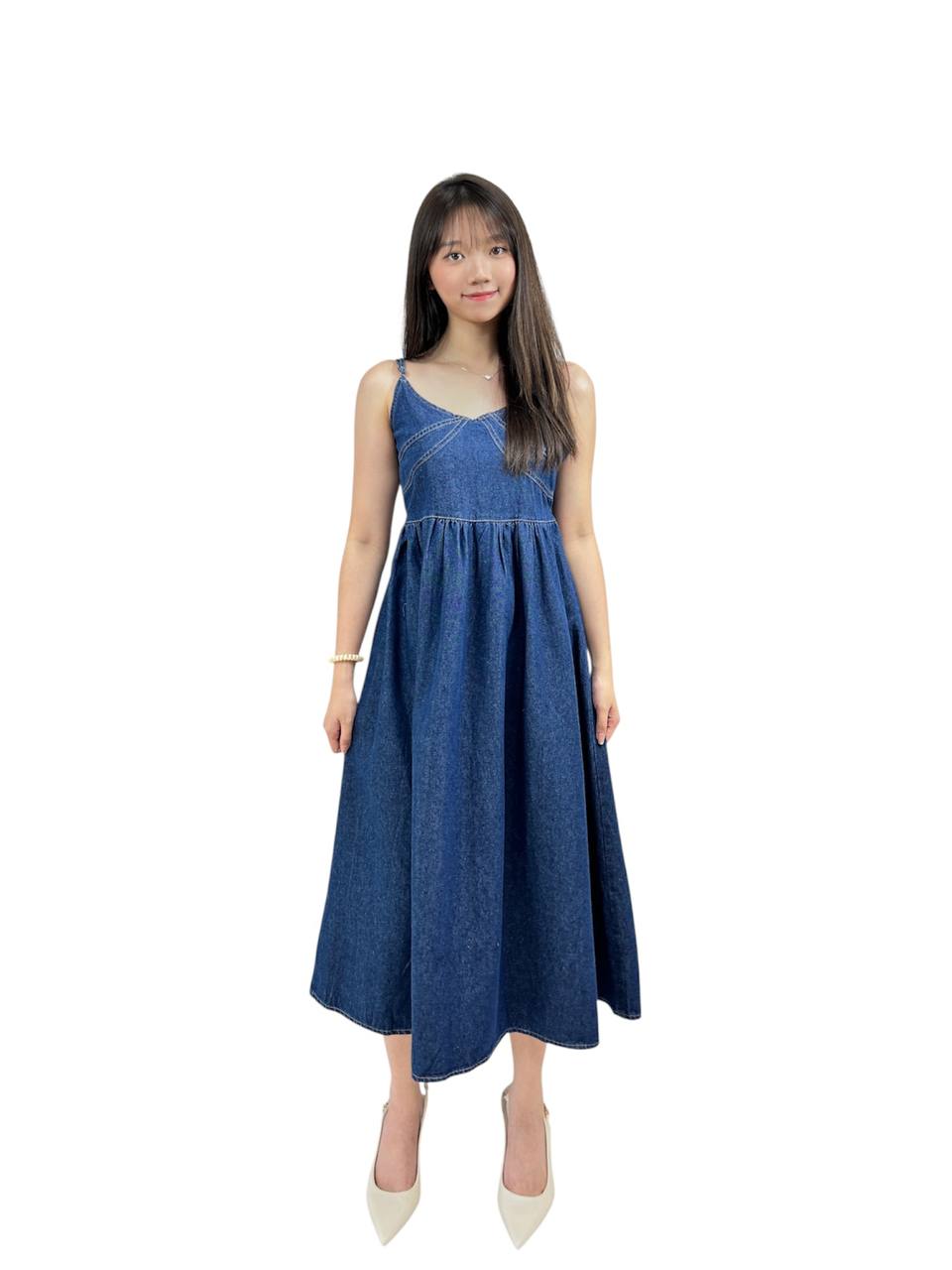 W010 - Denim Midi Dress